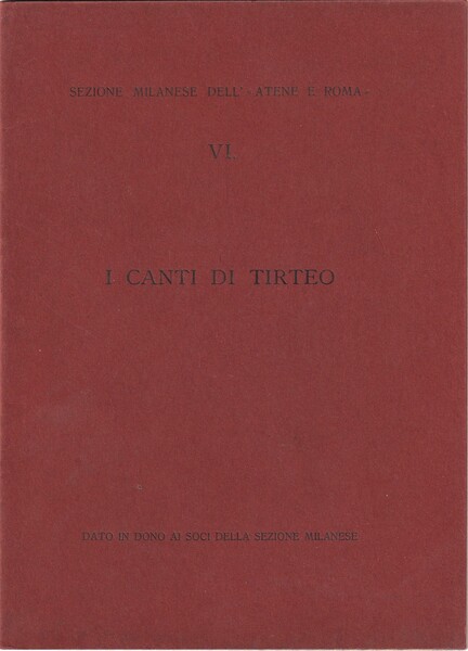 I Canti di Tirteo.