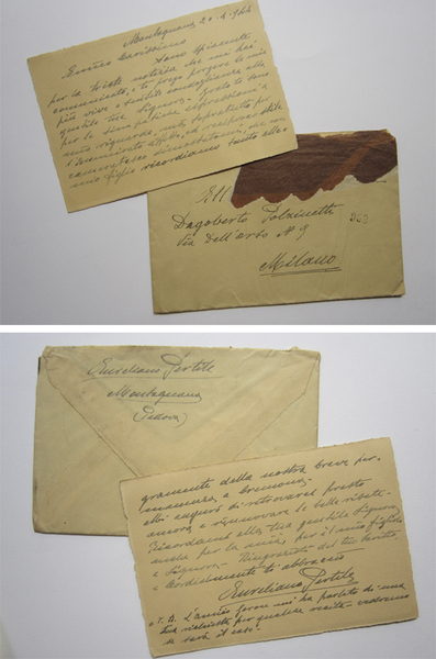 Biglietto / Lettera scritta e firmata da Aureliano Pertile 1944