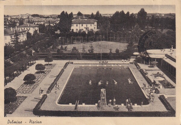 Cartolina Dalmine (Bergamo) - Piscina. 1946