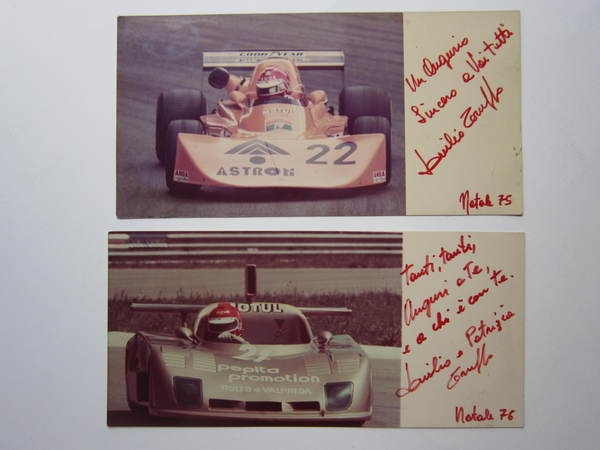 2 Foto Formula1 con dedica e firma del pilota DUILIO …