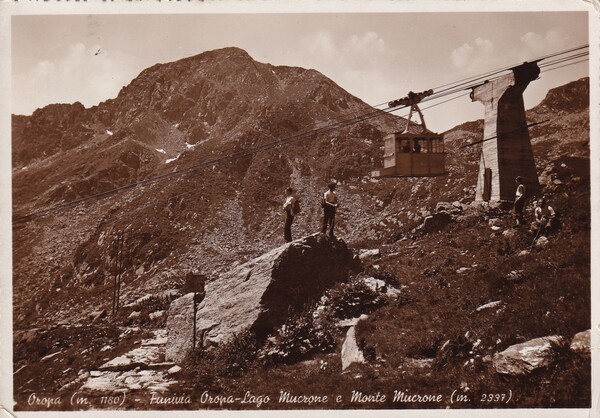 Cartolina OROPA (Biella) - Funivia Oropa - lago Mucrone e …