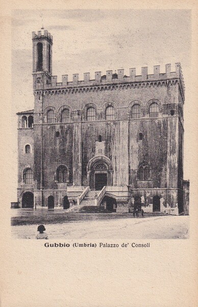 Cartolina Gubbio (Perugia - Umbria) - Palazzo de' Consoli.