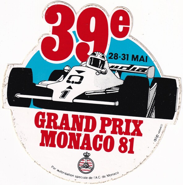 Adesivo 39° Grand Prix Monaco 81