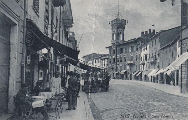 Cartolina Sestri Levante (Genova) - Corso Colombo. 1942