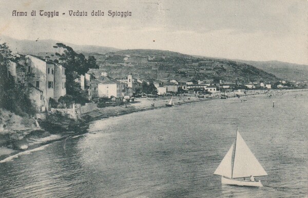 Cartolina Forte dei Marmi (Lucca) - Ponte Caricatore. 1927