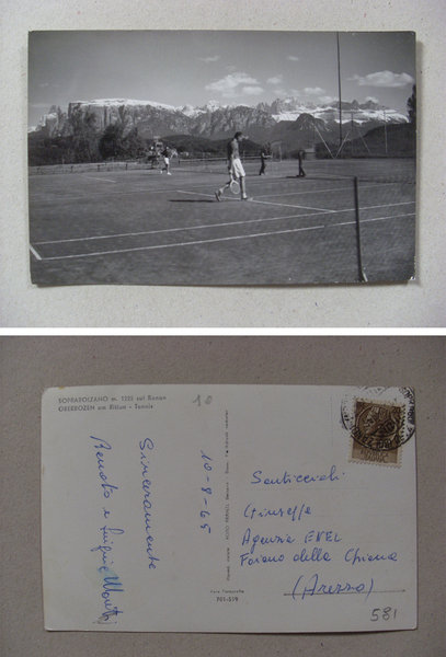 Cartolina SOPRABOLZANO / Oberbozen sul Renon (campo da tennis / …