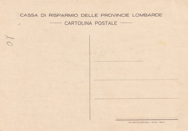 Cartolina Cassa di Risparmio delle Provincie Lombarde.