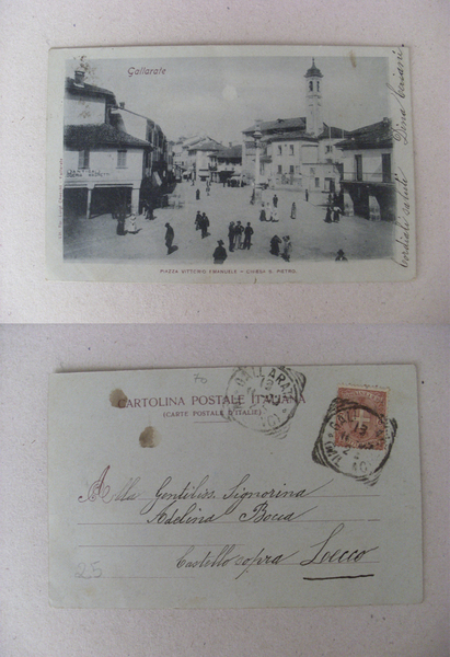 Cartolina / postcard GALLARATE (Varese) Piazza Vittorio Emanuele - Chiesa …