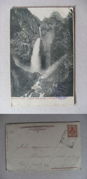 Cartolina / postcard (Paradiso dei Cani) Cascata della Troggia a …