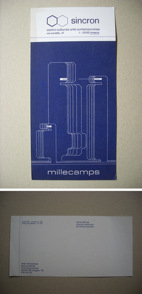 Invito Yves MILLECAMPS 1979. SINCRON Centro Culturale Arte Contemporanea BRESCIA