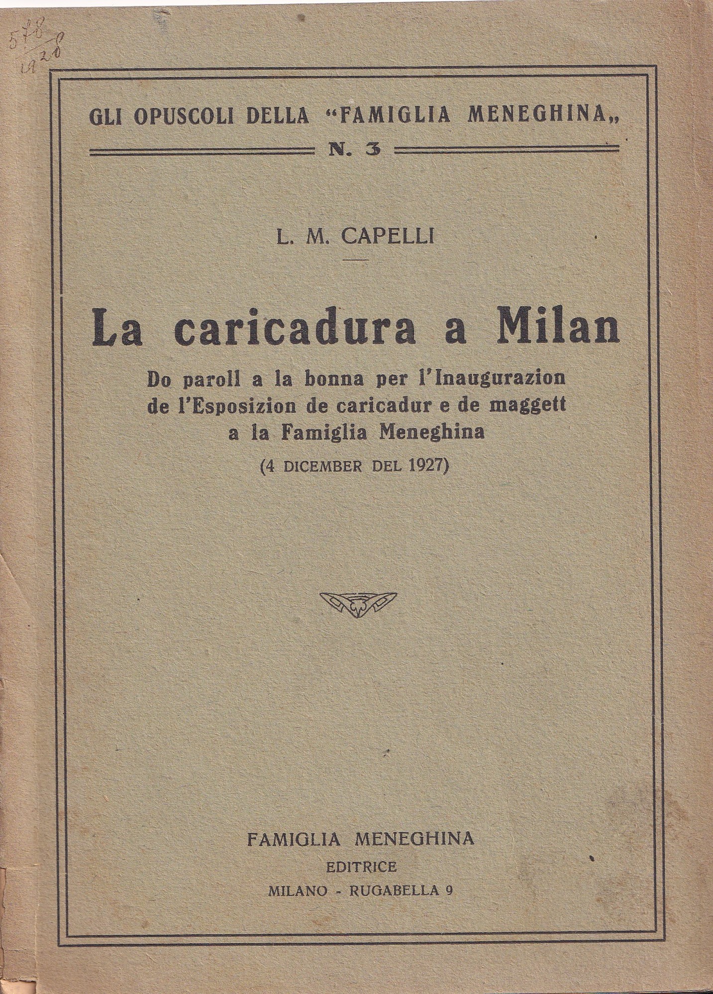 *La caricadura a Milan. Do paroll a la bonna per …