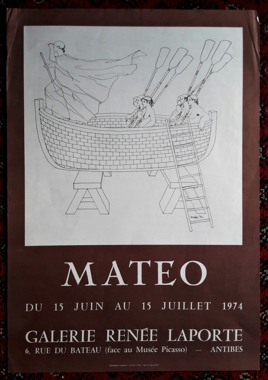 *Manifesto MATEO du 15 juin au 15 juillet 1974. Galerie …