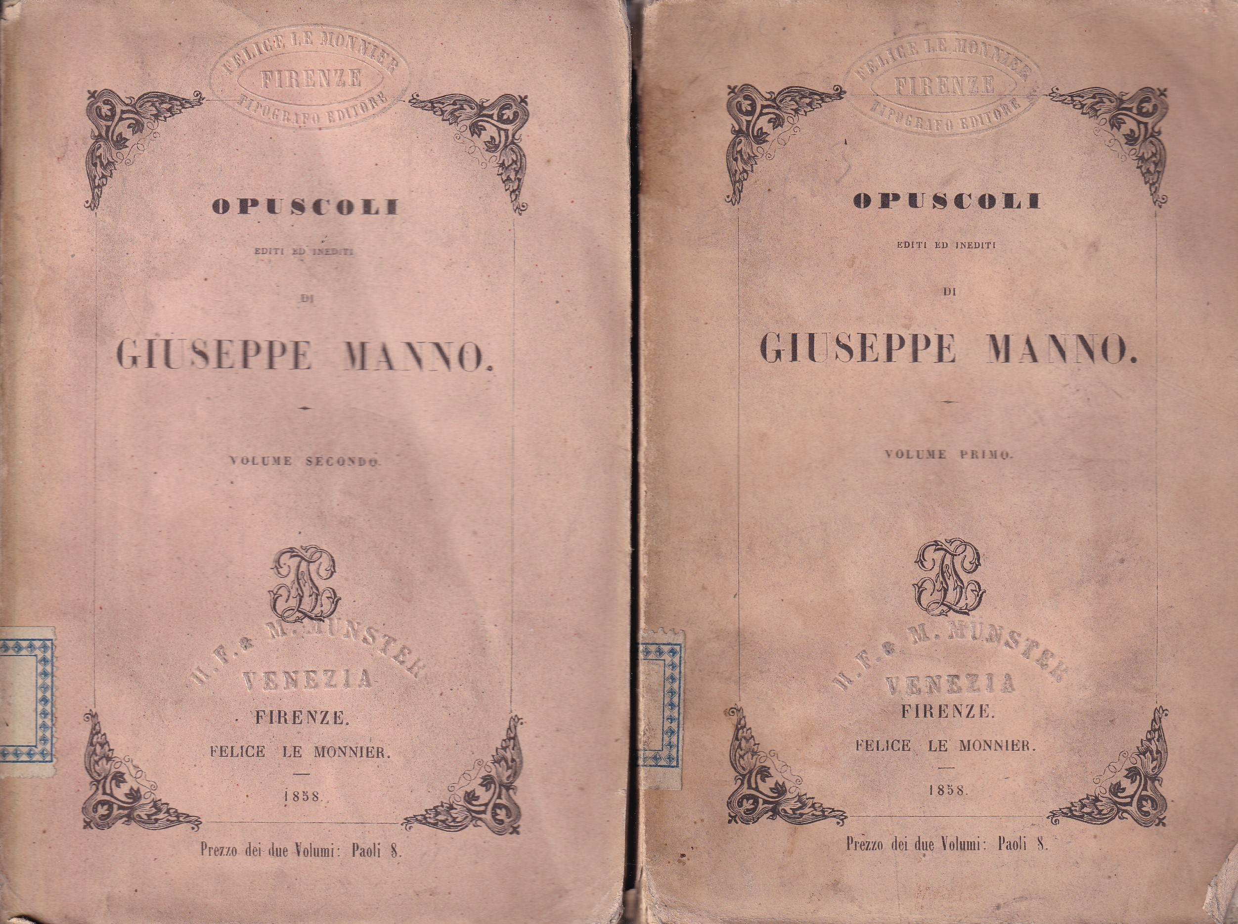 *Opuscoli - Giuseppe Manno