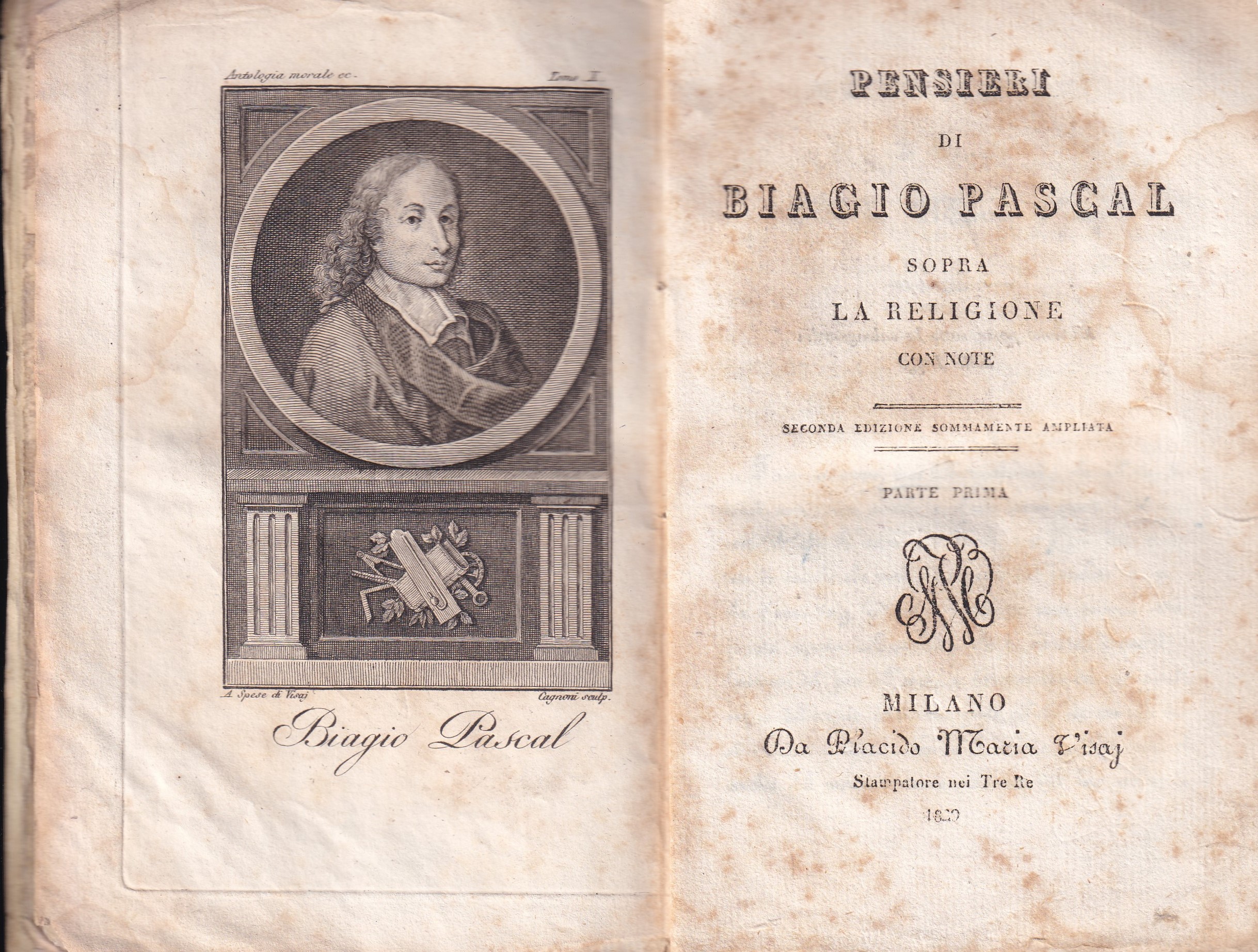 *Pensieri di Biagio Pascal sopra le Religione con note. Seconda …