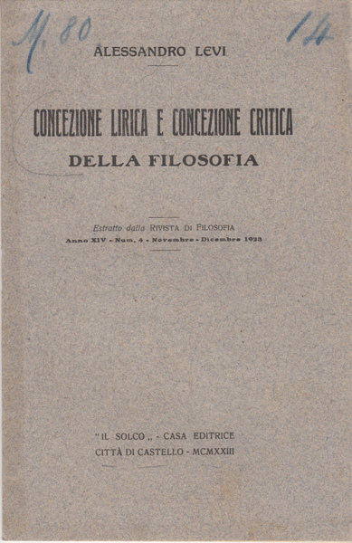 CONCEZIONE LIRICA E CONCEZIONE CRITICA