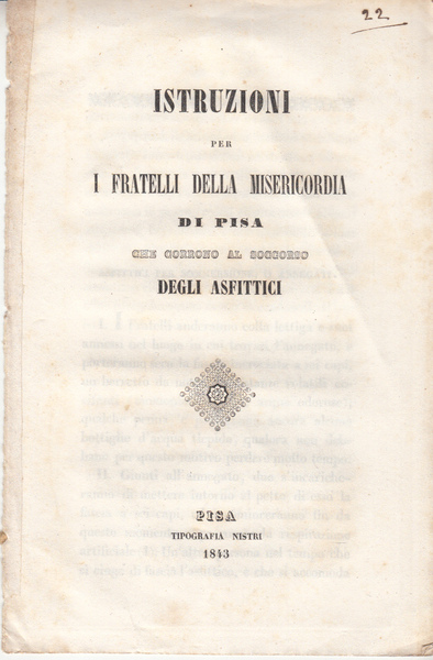 ISTRUZIONI PER I FRATELLI DELLA MISERICORDIA DI PISA CHE CORRONO …