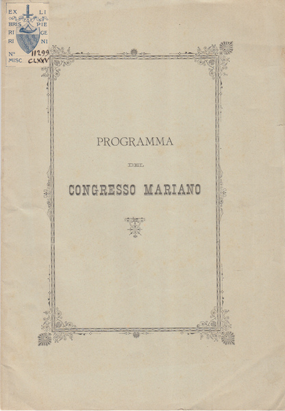 PROGRAMMA DEL CONGRESSO MARIANO