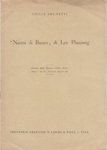 NANNI DI BANCO DI LEO PLANISCIG