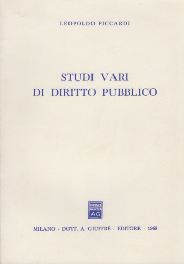 STUDI VARI DI DIRITTO PUBBLICO