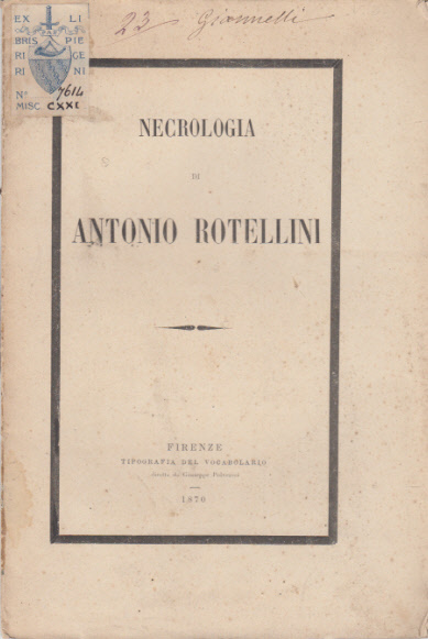 NECROLOGIA DI ANTONIO ROTELLINI