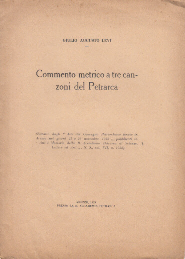 COMMENTO METRICO A TRE CANZONI DEL PETRARCA