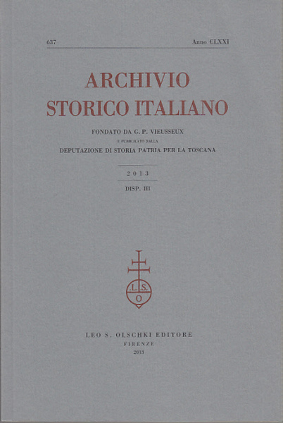 ARCHIVIO STORICO ITALIANO ANNO CLXXI 2013 N.637 DISP. III Enrico …