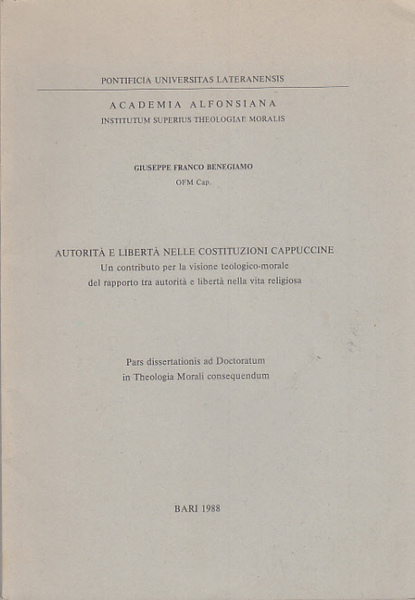 AUTORIT E LIBERT NELLE COSTITUZIONI CAPPUCCINE UN CONTRIBUTO PER LA …