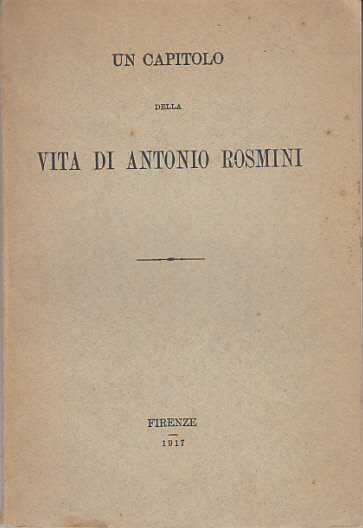 UN CAPITOLO DELLA VITA DI ANTONIO ROSMINI