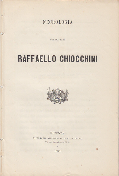 NECROLOGIA DEL DOTTORE RAFFAELLO CHIOCCHINI