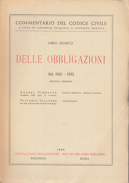 LIBRO QUARTO DELLE OBBLIGAZIONI ART 1861-1932 RENDITA PERPETUA - RENDITA …