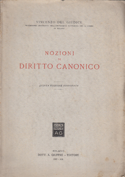 NOZIONI DI DIRITTO CANONICO