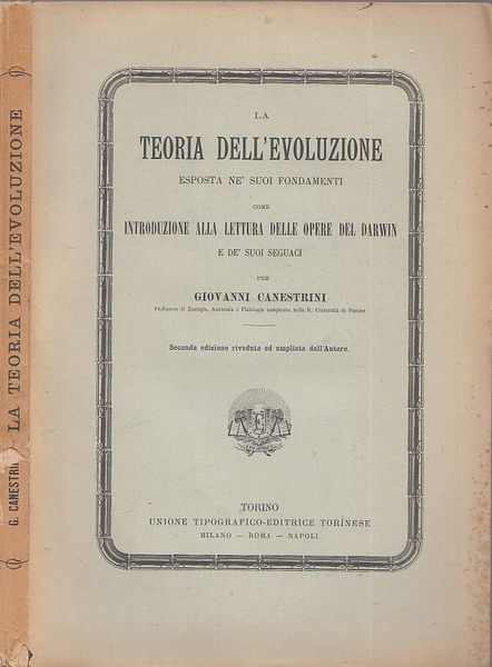 LA TEORIA DELL'EVOLUZIONE COME INTRODUZIONE ALLA LETTERATURA DELLE OPERE DEL …