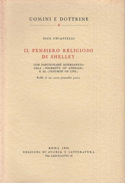 Il pensiero religioso di Shelley. Con particolare riferimento alla "Necessity …