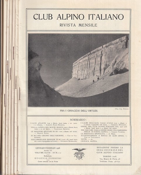 Club Alpino Italiano Rivista mensile Gennaio - Dicembre 1928 Anno …