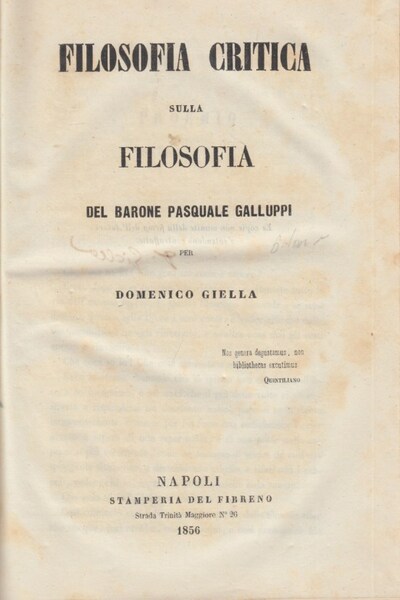 Filosofia critica sulla filosofia