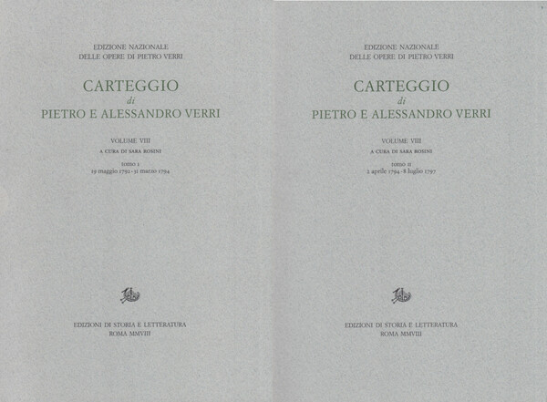 Carteggio di Pietro e Alessandro Verri