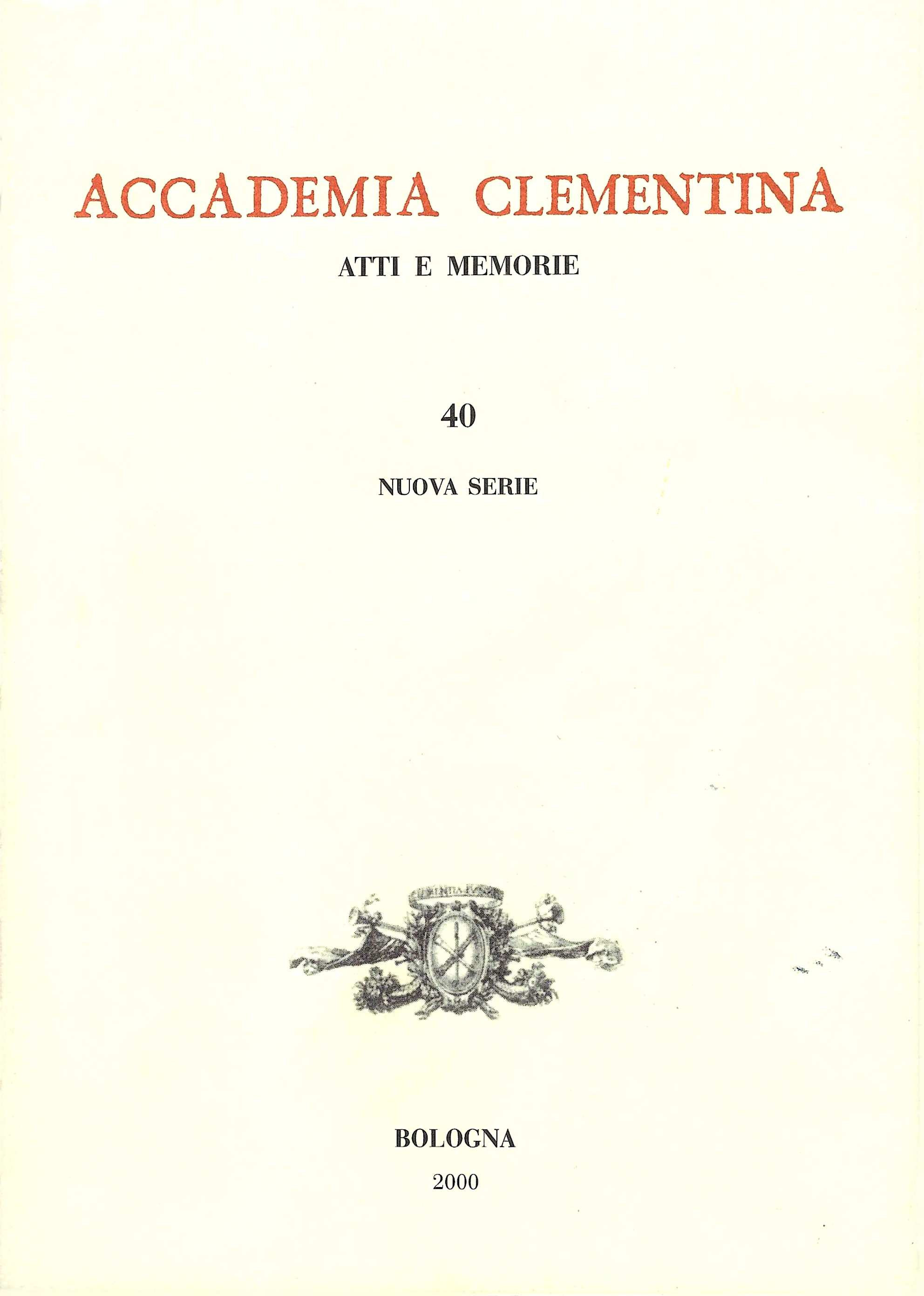 Accademia Clementina. Atti e memorie 40 nuova serie