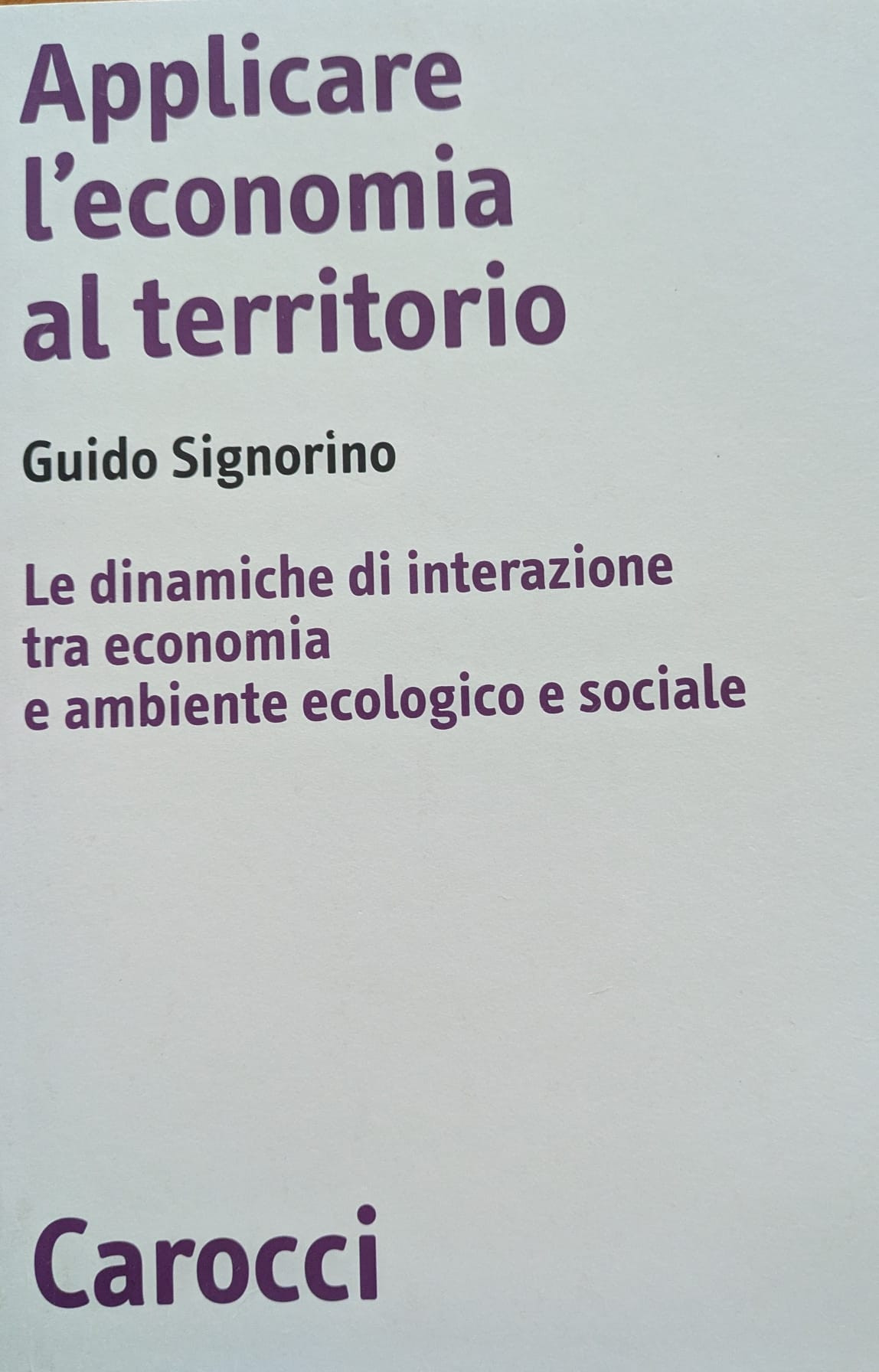Applicare l'economia al territorio. Le dinamiche di interazione tra economia …