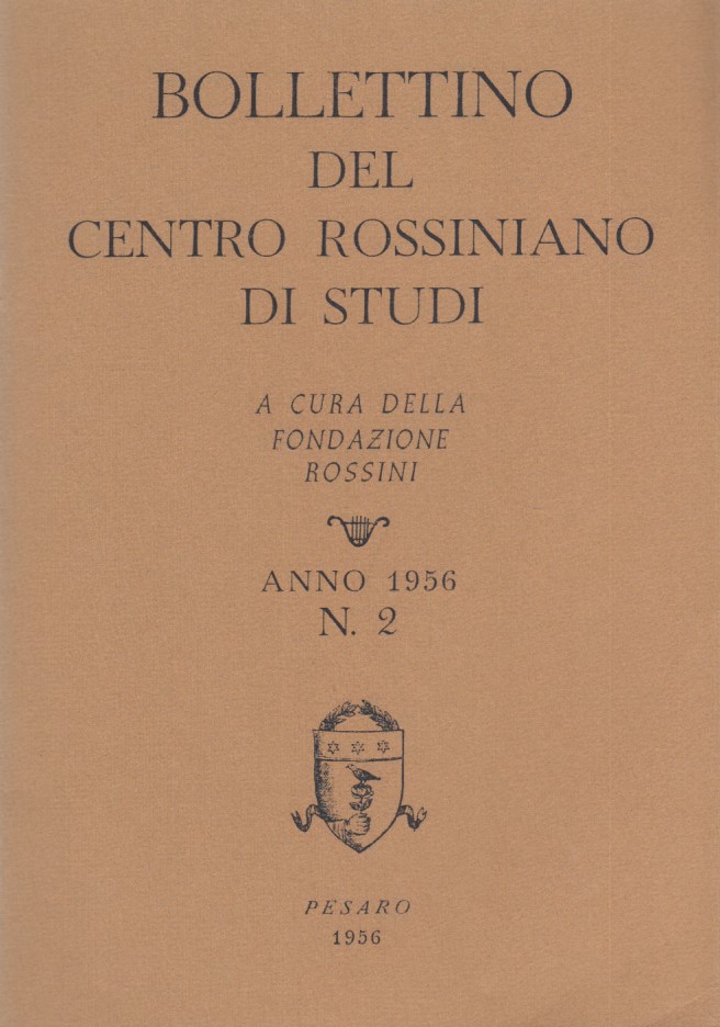 Bollettino del centro rossiniano di studi. Anno 1956, 2