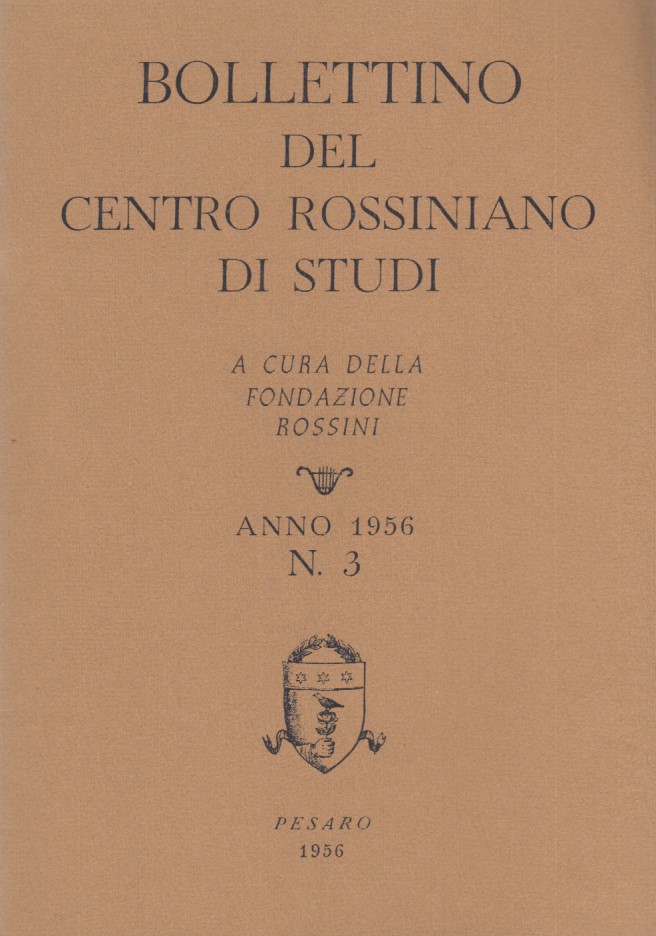 Bollettino del centro rossiniano di studi. Anno 1956, 3