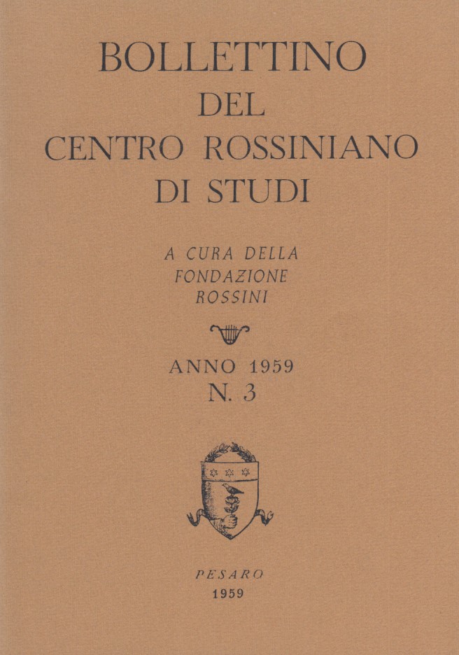 Bollettino del centro rossiniano di studi. Anno 1959, 3