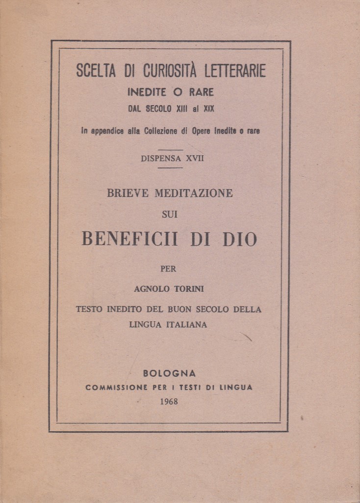 Brieve meditazione sui benefici di Dio per Agnolo Torini da …