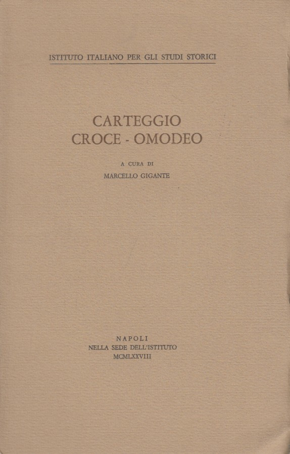 Carteggio Croce - Omodeo