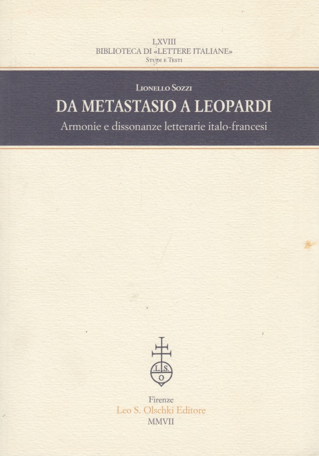 Da Metastasio a Leopardi. Armonie e dissonanze letterarie italo-francesi