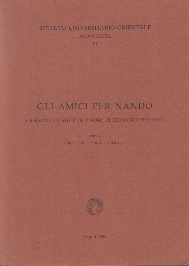 Gli amici per Nando. Giornata di studi in onore di …