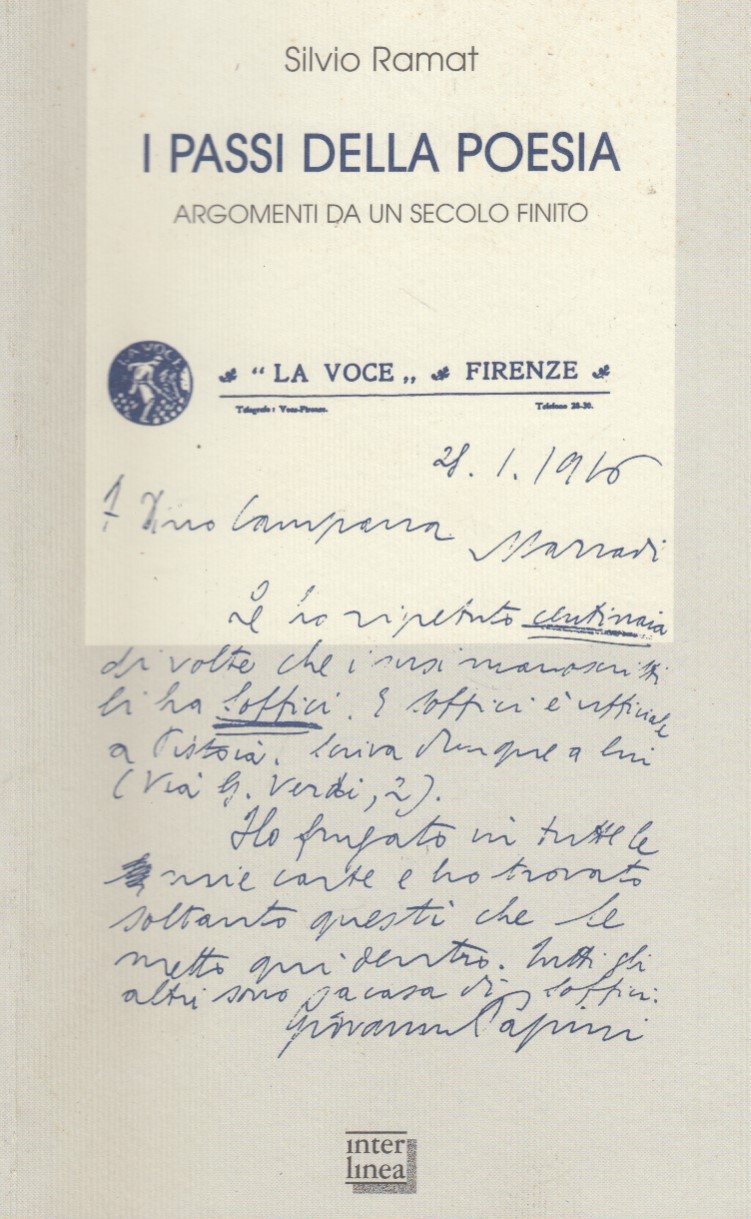 I passi della poesia. Argomenti da un secolo finito