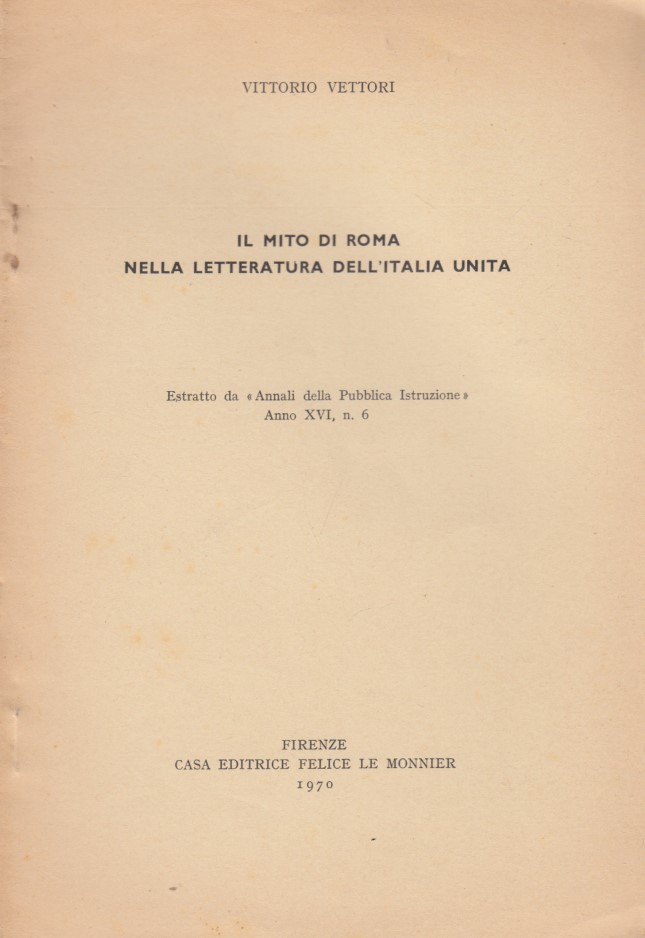 Il mito di Roma nella letteratura dell'italia unita