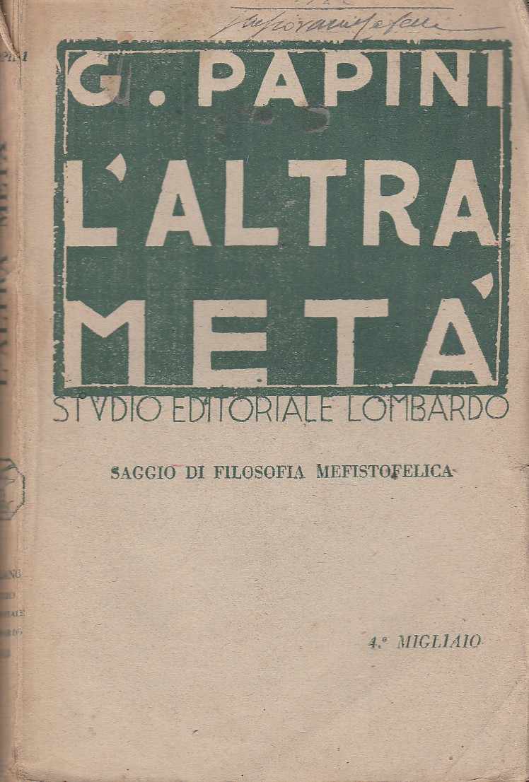 L'altra meta'. Saggio di Filosofia mefistofelica