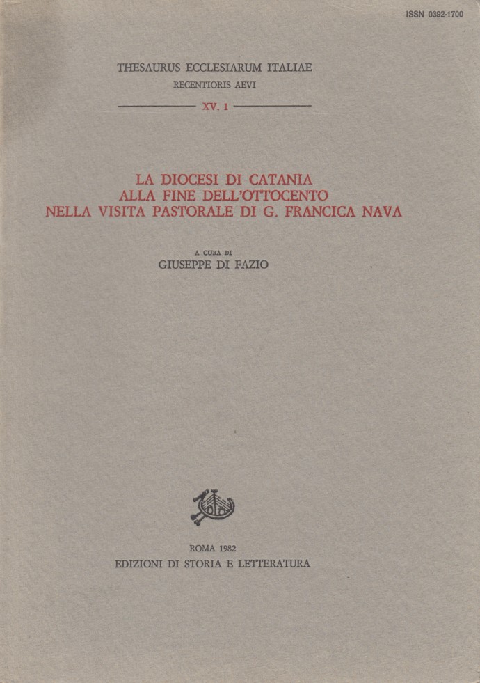 La Diocesi di Catania alla fine dell'Ottocento nella visita pastorale …