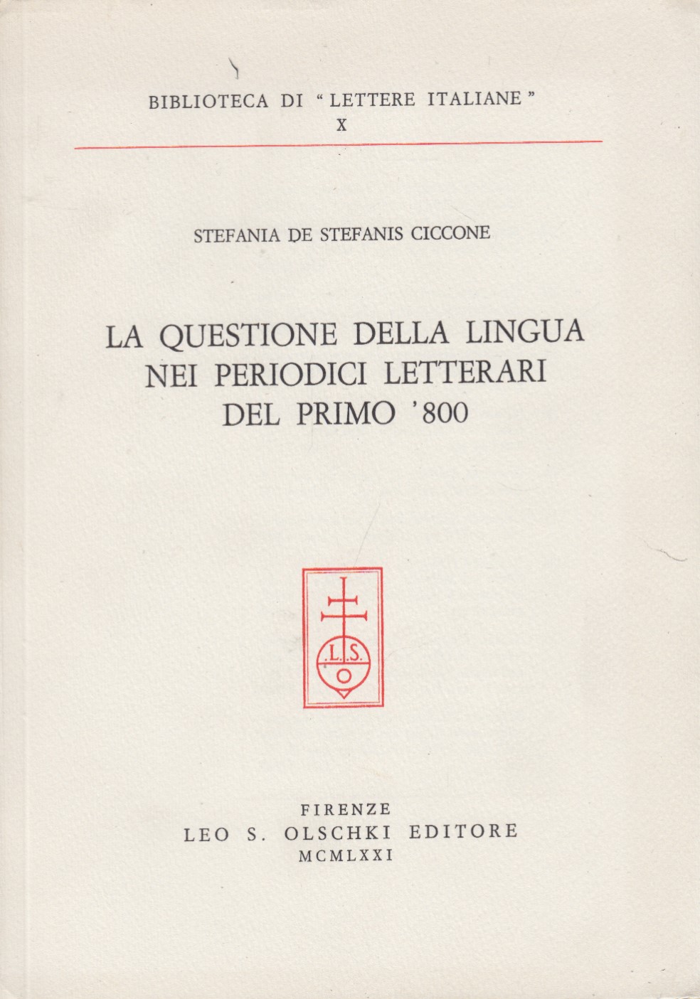 La questione della lingua nei periodici letterari del primo '800